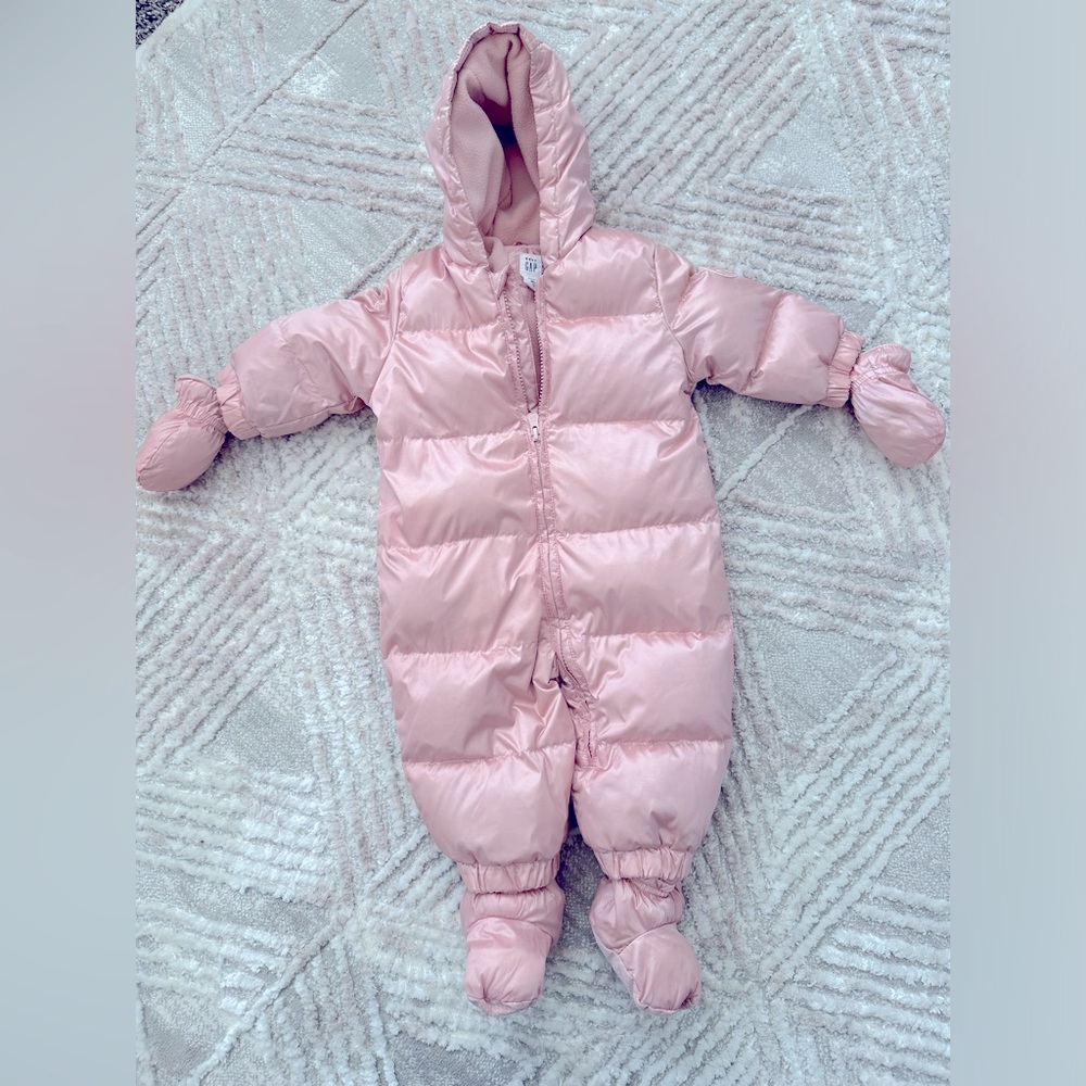 Baby Gap pink metallic snowsuit